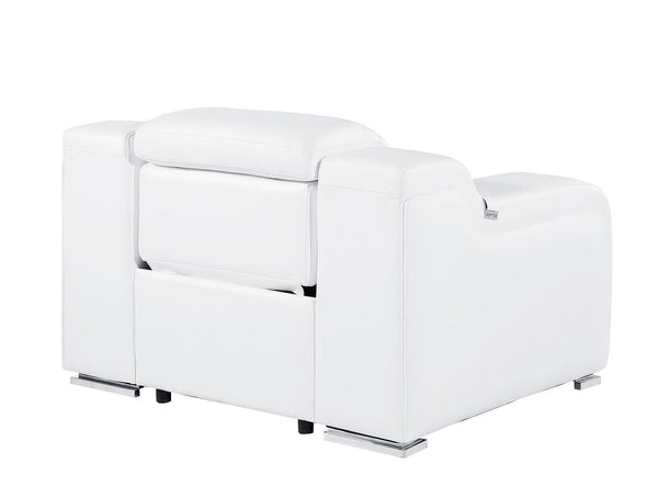 HomeRoots 41" Elegant Italian Leather Wall Hugger Recliner with USB Charging for Ultimate Comfort & Style White 634540