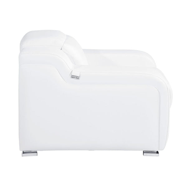 HomeRoots 41" Elegant Italian Leather Wall Hugger Recliner with USB Charging for Ultimate Comfort & Style White 634540