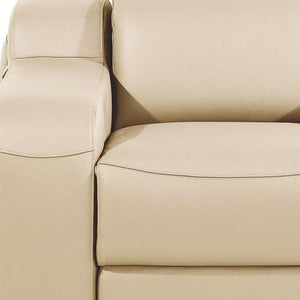 HomeRoots 41" Elegant Italian Leather Wall Hugger Recliner with USB Charging for Ultimate Comfort & Style Beige 634543