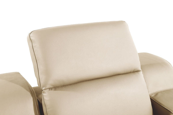 HomeRoots 41" Elegant Italian Leather Wall Hugger Recliner with USB Charging for Ultimate Comfort & Style Beige 634543