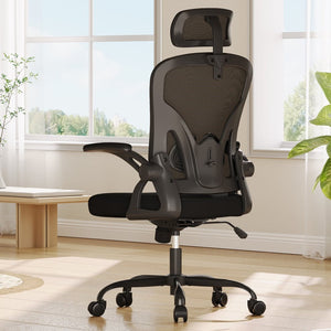 HomeRoots Black Ergonomic Adjustable Rolling Office Chair with Breathable Mesh Back for Maximum Comfort & Mobility 634581