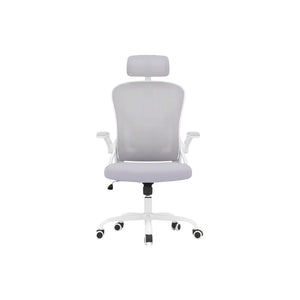HomeRoots Gray Adjustable Height Swivel Rolling Office Chair - Modern Ergonomic Design with Breathable Mesh Back 634583