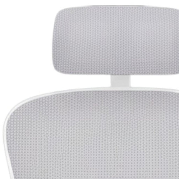 HomeRoots Gray Adjustable Height Swivel Rolling Office Chair - Modern Ergonomic Design with Breathable Mesh Back 634583