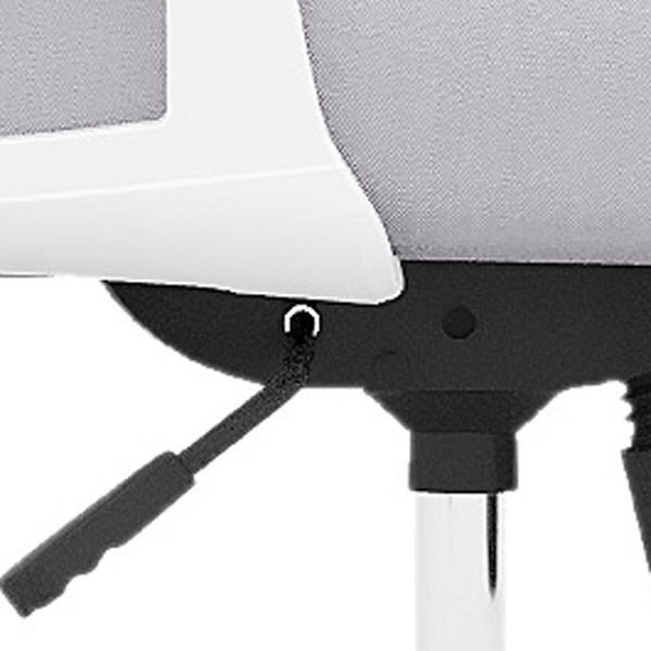 HomeRoots Gray Adjustable Height Swivel Rolling Office Chair - Modern Ergonomic Design with Breathable Mesh Back 634583