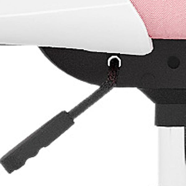 HomeRoots Pink Adjustable Height Swivel Rolling Office Chair - Modern Design with Breathable Mesh Back & Comfort 634585