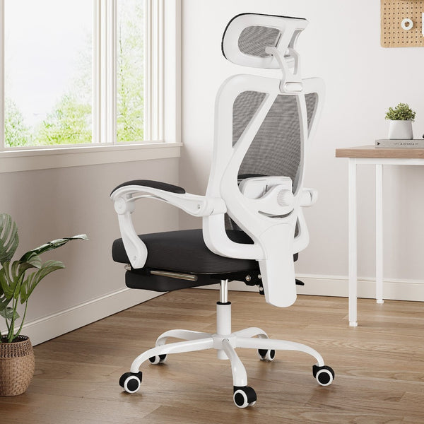 HomeRoots Black Adjustable Height Swivel Rolling Office Chair with Breathable Mesh, Durable Frame & Locking Casters 634587