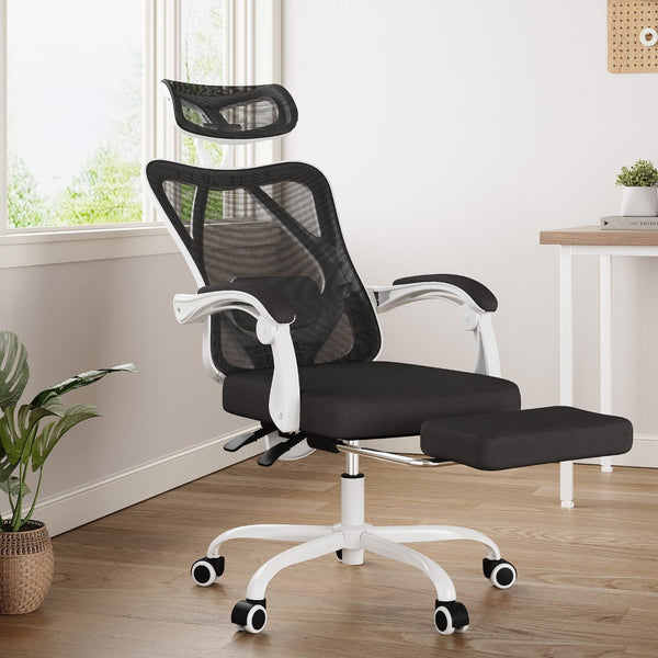 HomeRoots Black Adjustable Height Swivel Rolling Office Chair with Breathable Mesh, Durable Frame & Locking Casters 634587