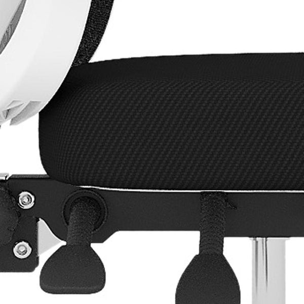 HomeRoots Black Adjustable Height Swivel Rolling Office Chair with Breathable Mesh, Durable Frame & Locking Casters 634587