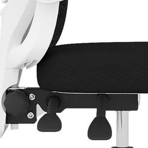 HomeRoots Black Adjustable Height Swivel Rolling Office Chair with Breathable Mesh, Durable Frame & Locking Casters 634587