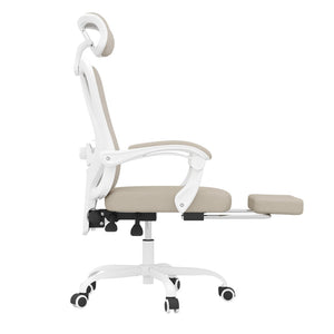 HomeRoots Beige Adjustable Height Swivel Rolling Office Chair – Ergonomic Comfort, Breathable Mesh, Modern Design 634589