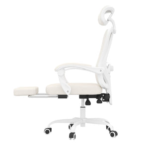 HomeRoots White Ergonomic Adjustable Height Swivel Office Chair with Rolling Casters for Maximum Comfort 634590