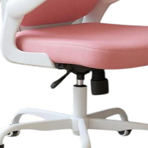 HomeRoots Pink Ergonomic Adjustable Height Swivel Rolling Office Chair with Mesh Back and Smooth Mobility 634591