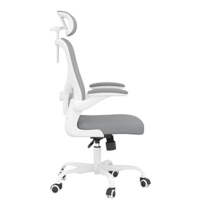 HomeRoots Gray Adjustable Height Swivel Office Chair - Modern Design, Ergonomic Comfort & Smooth Mobility 634592