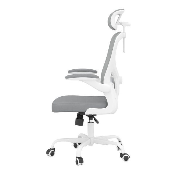 HomeRoots Gray Adjustable Height Swivel Office Chair - Modern Design, Ergonomic Comfort & Smooth Mobility 634592