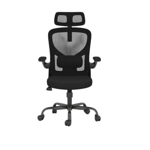 HomeRoots Black Adjustable Height Swivel Office Chair - Ergonomic Mesh Back, Durable Design & Smooth Mobility 634595
