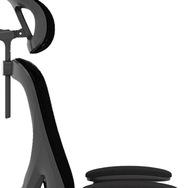 HomeRoots Black Adjustable Height Swivel Office Chair - Ergonomic Mesh Back, Durable Design & Smooth Mobility 634595