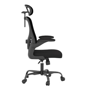 HomeRoots Black Adjustable Height Swivel Office Chair - Ergonomic Mesh Back, Durable Design & Smooth Mobility 634595