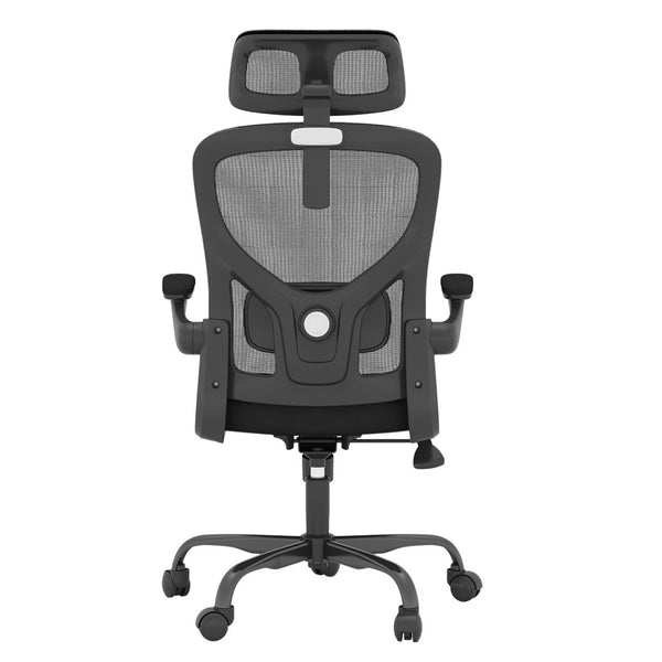 HomeRoots Black Adjustable Height Swivel Office Chair - Ergonomic Mesh Back, Durable Design & Smooth Mobility 634595