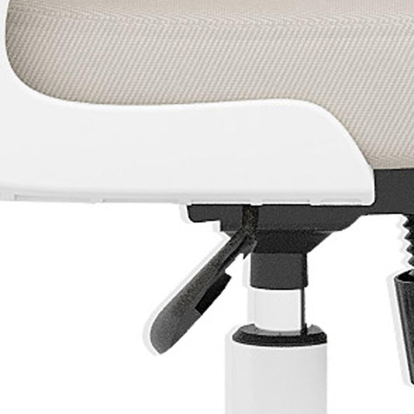 HomeRoots Beige Adjustable Height Swivel Rolling Office Chair - Stylish Comfort & Ergonomic Support for All-Day Use 634596