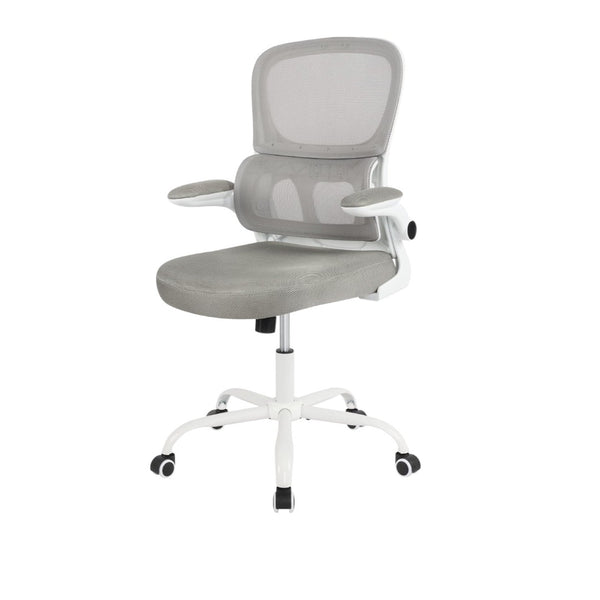 HomeRoots Gray Ergonomic Adjustable Height Swivel Rolling Gaming Chair for Comfort & Productivity at Home 634597