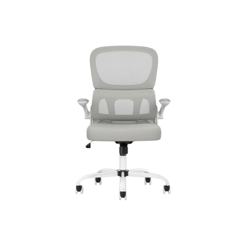 HomeRoots Gray Ergonomic Adjustable Height Swivel Rolling Gaming Chair for Comfort & Productivity at Home 634597