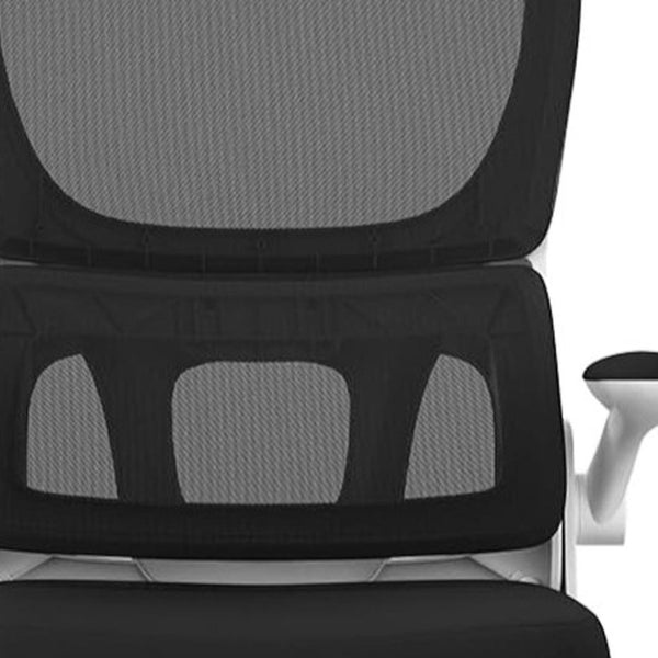 HomeRoots Black Adjustable Height Swivel Rolling Gaming Chair - Stylish Ergonomic Comfort for Home & Office Use 634598