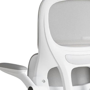 HomeRoots White Adjustable Height Swivel Gaming Chair - Modern Comfort with 360° Mobility & Elegant Design 634599