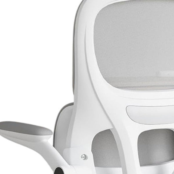 HomeRoots White Adjustable Height Swivel Gaming Chair - Modern Comfort with 360° Mobility & Elegant Design 634599