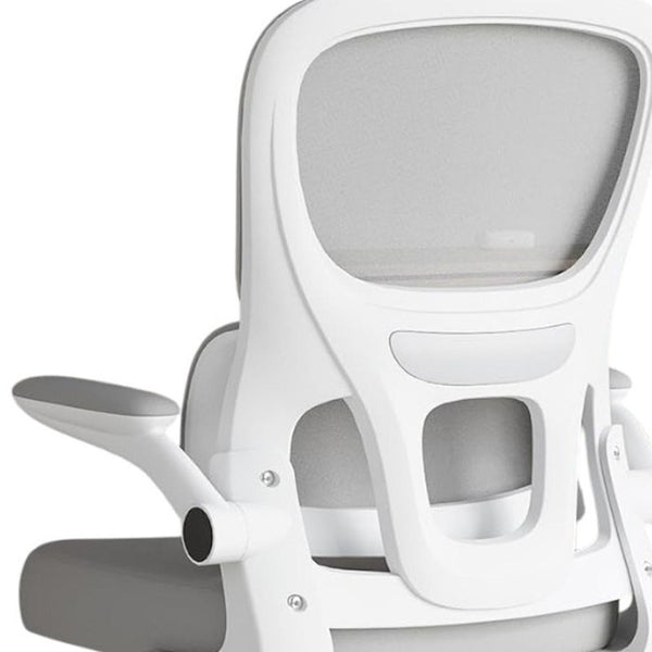 HomeRoots White Adjustable Height Swivel Gaming Chair - Modern Comfort with 360° Mobility & Elegant Design 634599