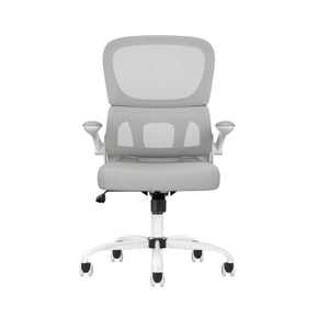 HomeRoots White Adjustable Height Swivel Gaming Chair - Modern Comfort with 360° Mobility & Elegant Design 634599