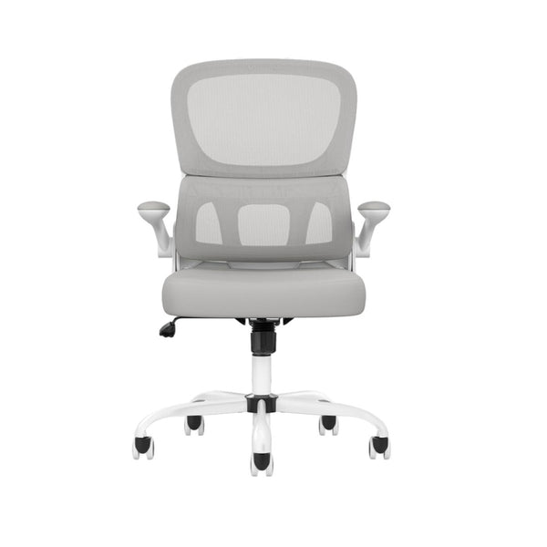 HomeRoots White Adjustable Height Swivel Gaming Chair - Modern Comfort with 360° Mobility & Elegant Design 634599