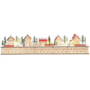 English Elm Christmas Village Advent Calendar 24 Drawer Wood Finish Led Mantel Holiday Display T3971P381404