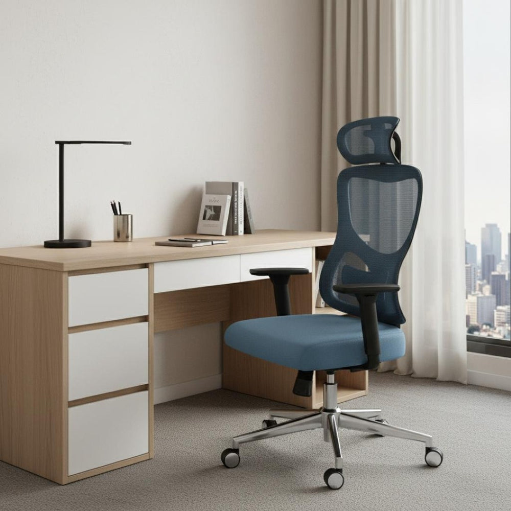 HomeRoots Black Adjustable Height Swivel Office Chair with Mesh Back, Rolling Casters & Ergonomic Support 634601