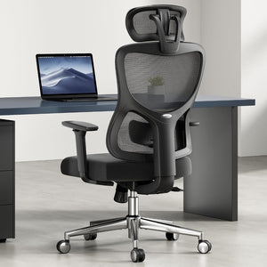 HomeRoots Black Adjustable Height Swivel Rolling Office Chair - Ergonomic Mesh Back, 360° Mobility & Style 634602