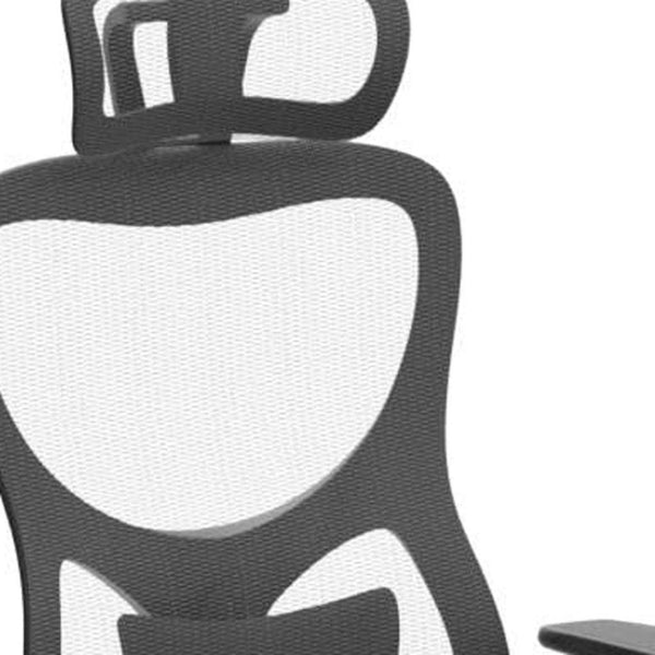 HomeRoots Black Adjustable Height Swivel Rolling Office Chair - Ergonomic Mesh Back, 360° Mobility & Style 634602