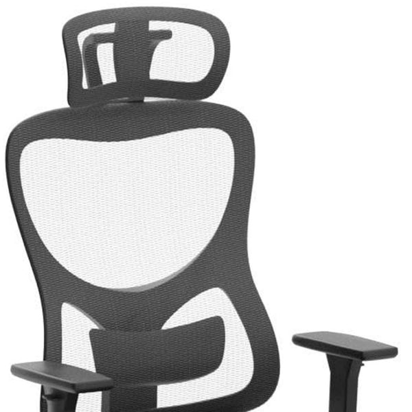 HomeRoots Black Adjustable Height Swivel Rolling Office Chair - Ergonomic Mesh Back, 360° Mobility & Style 634602