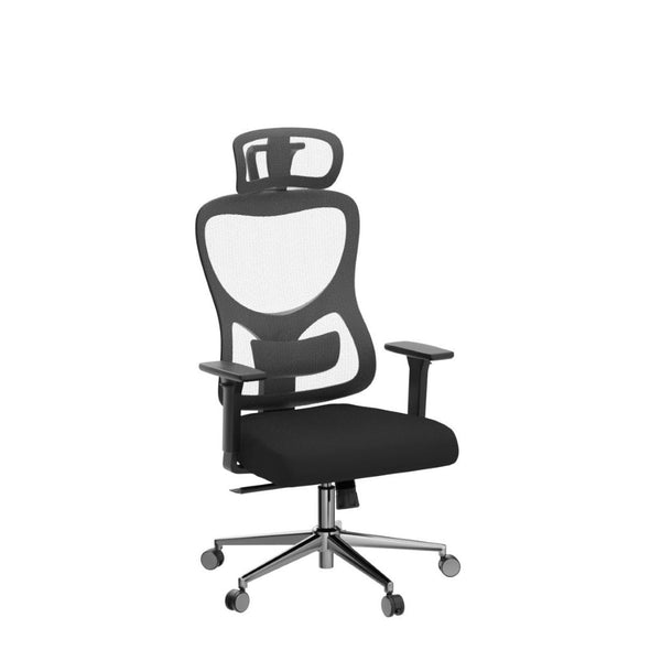 HomeRoots Black Adjustable Height Swivel Rolling Office Chair - Ergonomic Mesh Back, 360° Mobility & Style 634602