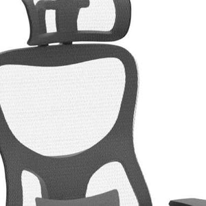 HomeRoots Black Adjustable Height Swivel Rolling Office Chair with Breathable Mesh and Lumbar Support Design 634603