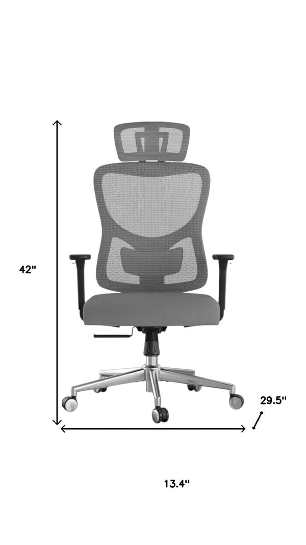 HomeRoots Black Adjustable Height Swivel Rolling Office Chair with Breathable Mesh and Lumbar Support Design 634603