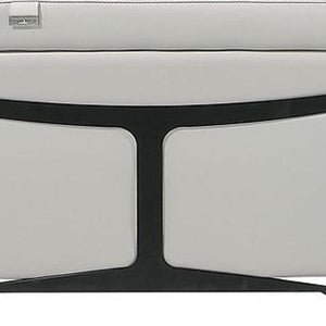 HomeRoots Light Gray Italian Leather U-Shaped Power Reclining Sectional with Console & USB Charging Features 634681