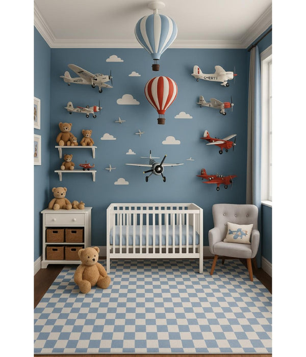 HomeRoots 5' Stylish Blue and Off-White Checkered Area Rug for Modern Homes - Durable, Stain-Resistant Design 8' X 11' 634768