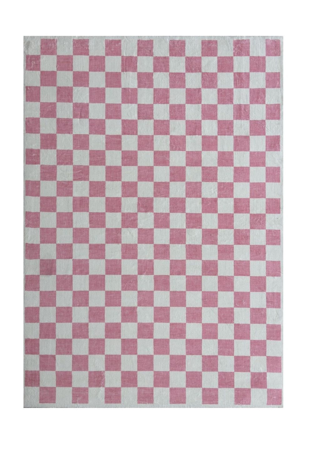 HomeRoots 5' Pink and Off-White Checkered Area Rug - Soft, Durable Design for Modern Living Spaces and Families 5' X 8' 634770