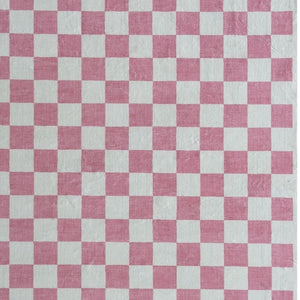 HomeRoots 5' Pink and Off-White Checkered Area Rug - Soft, Durable Design for Modern Living Spaces and Families 8' X 11' 634772