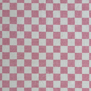 HomeRoots 5' Pink and Off-White Checkered Area Rug - Soft, Durable Design for Modern Living Spaces and Families 8' X 11' 634772