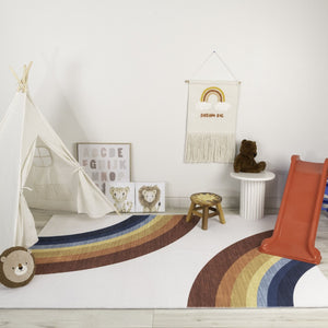 HomeRoots 5' Playful Rainbow Area Rug for Kids - Durable, Stain-Resistant Design for Playrooms & Nurseries 5' X 8' 634778