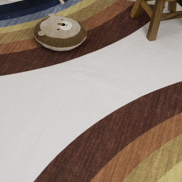 HomeRoots 5' Playful Rainbow Area Rug for Kids - Durable, Stain-Resistant Design for Playrooms & Nurseries 5' X 8' 634778