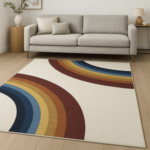 HomeRoots 5' Playful Rainbow Area Rug for Kids - Durable, Stain-Resistant Design for Playrooms & Nurseries 7' X 10' 634779