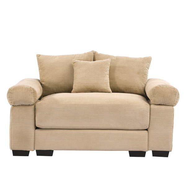 English Elm 54.3" Oversized Cloud Modular Sectional Couch - Plush Corduroy, Ergonomic Design, Easy Assembly & Versatile W714S01299