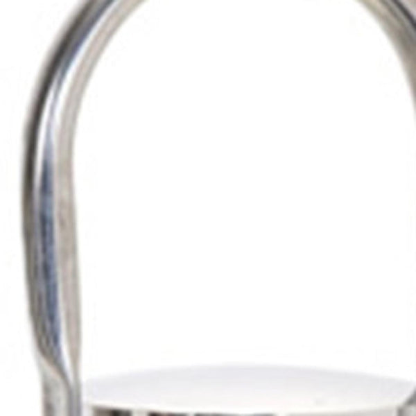HomeRoots Set of Three Elegant Geometric Stainless Steel & Glass Floor Lanterns - Modern Candle Holders 634852