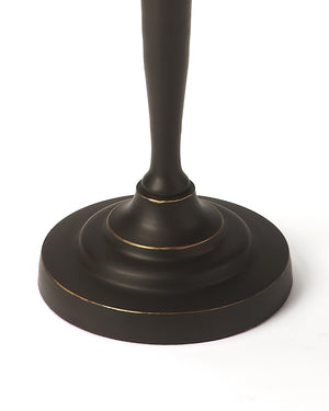 HomeRoots 22" Vintage Black Aluminum Round End Table with Sculpted Pedestal Base - Perfect for Any Room! 634862